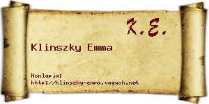 Klinszky Emma névjegykártya