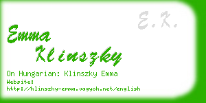 emma klinszky business card